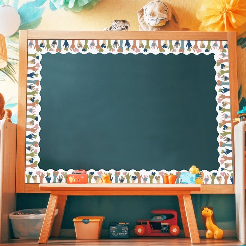 BeYumi Boho Diversity Border Trim - 65ft Back to School All are Welcome Rolled Border Trim Colorful Multicultural Equality Inclusive Bulletin Board Classroom Chalkboard Kindergarten Elementary Decor - Image 4